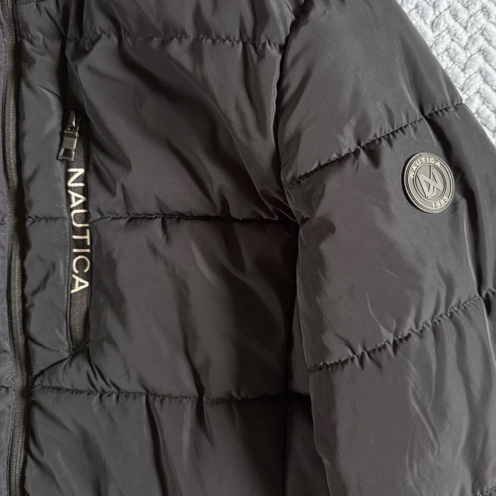 Nautica Insulated Winter Jacket Coat Mens M Navy Full Zip Minimal Utility Winter - Picture 3 of 10